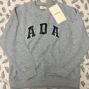 Heathered Grey logo Crewneck by ADANOLA size Large